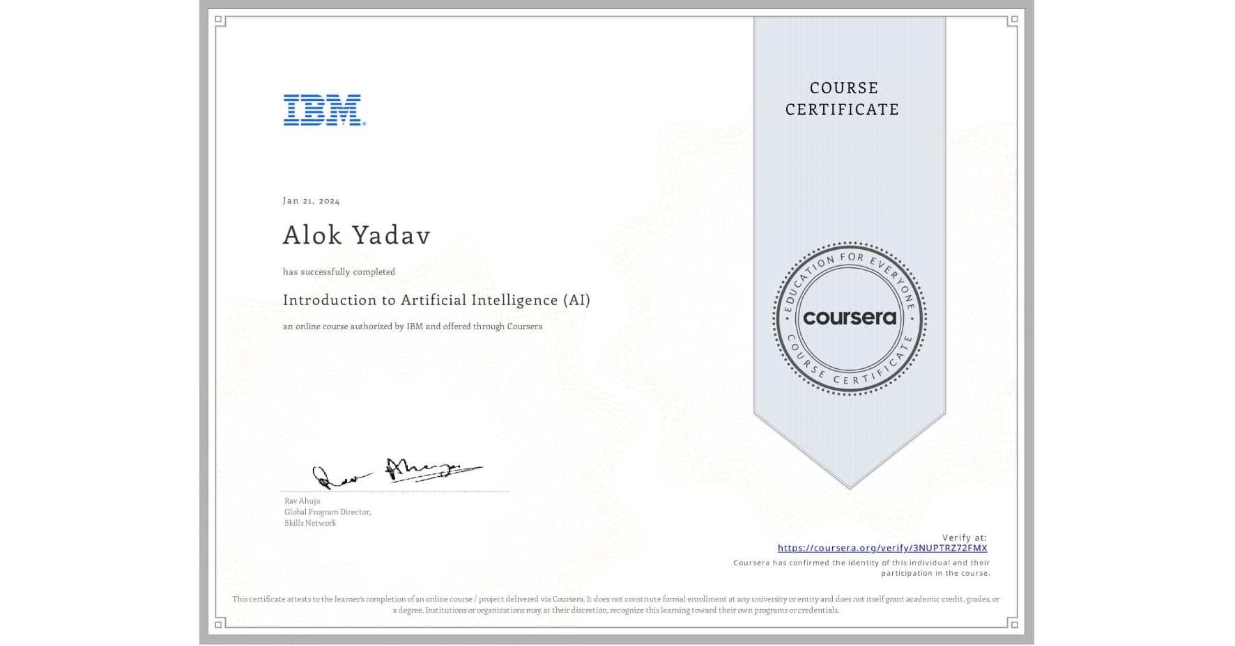 Introduction to Artificial Intelligence