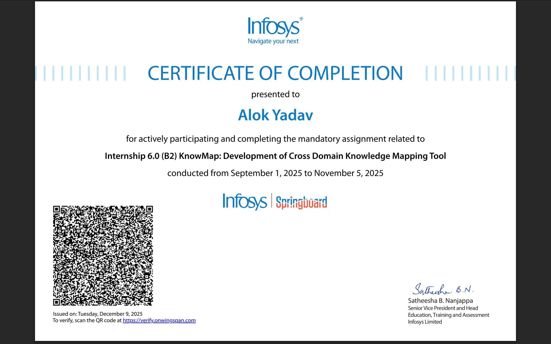 Infosys Springboard — KnowMap Internship